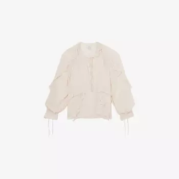 Топ Reiss Zaria с рюшами, розовый