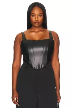 Топ REMI x REVOLVE Ali Faux Leather Corset, черный