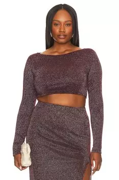 Топ REMI x REVOLVE Gabby Shoulder Pad, цвет Burgundy