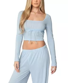 Топ Ren Square Neck Pointelle Edikted, синий