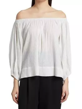 Топ Rhea Suzie из металлизированной марли , белый