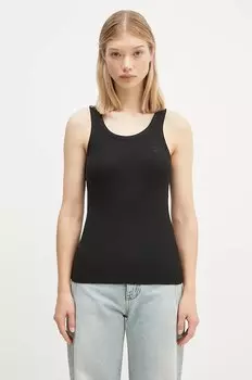 Топ Rib Logo Tank Top Coperni, черный