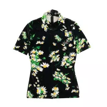 Топ Richard Quinn Daisy Velour с короткими рукавами - черный