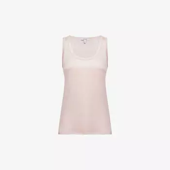 Топ Riley из смесового шелка с круглым вырезом Reiss, цвет nude