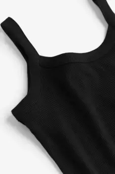 Топ ripsen с бретелями H&M, черный