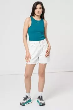 Топ Ripsen slim с овальным вырезом Tommy Jeans, зеленый