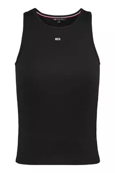 Топ Ripsen slim с овальным вырезом Tommy Jeans, черный