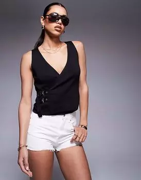 Топ River Island с пряжкой черного цвета