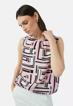 Топ RMELLOSE MIT ALL-OVER-PRINT comma casual identity, белый