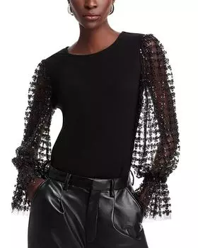 Топ Robinne Mixed Media Elie Tahari, черный