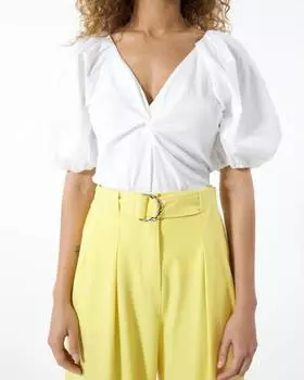 Топ Romy в оптическом белом цвете Tanya Taylor