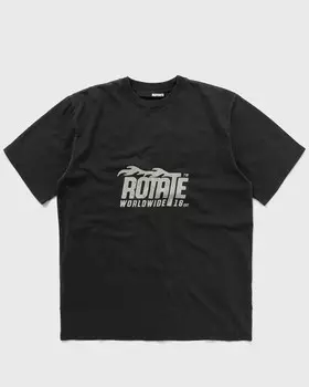 Топ Rotate Birger Christensen Enzyme T-Shirt W. Logo, черный