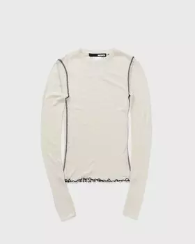 Топ Rotate Birger Christensen Pointelle Longsleeve Top, ярко-белый