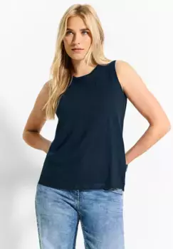 Топ-рубашка Cecil с декоративной вышивкой, синий