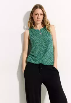 Топ-рубашка Cecil с принтом по всей поверхности, зеленый