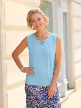 Топ-рубашка Classic Basics, цвет Aqua