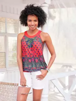 Топ-рубашка Heine, цвет Hummer-Apfel-Bedruckt