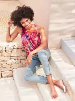 Топ-рубашка Heine, оранжевый