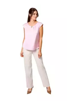 Топ-рубашка HERMANN LANGE Collection, с декоративной деталью на вырезе, цвет Rose