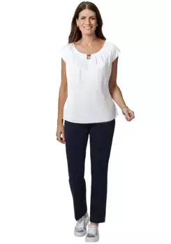 Топ-рубашка HERMANN LANGE Collection, с декоративной деталью на вырезе, белый