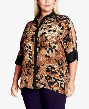 Топ-рубашка с принтом Presley больших размеров Avenue