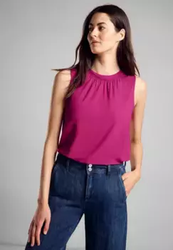 Топ-рубашка STREET ONE из смеси вискозы и эластана, цвет Magnolia Pink