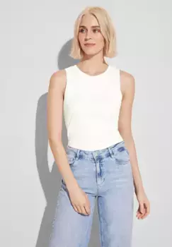 Топ-рубашка STREET ONE, с двойным передом, кремовый