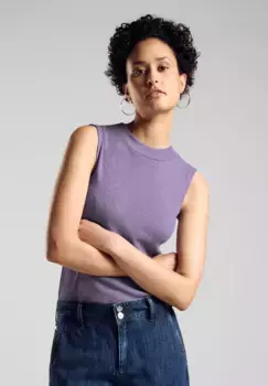 Топ-рубашка STREET ONE с мерцающим эффектом, цвет Bellflower Lilac