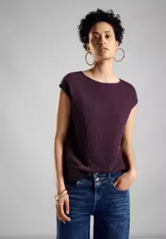 Топ-рубашка STREET ONE со структурой, фиолетовый