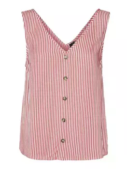Топ-рубашка Vero Moda, также с V-образным вырезом сзади, цвет Cayenne Stripes