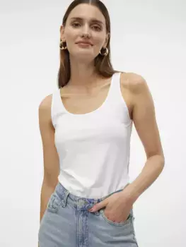 Топ-рубашка Vero Moda "VMLULU LONG TANK TOP JRS GA NOOS", белый