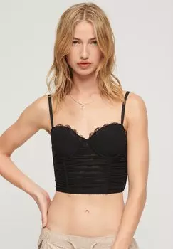 Топ RUCHED CROP Superdry, черный