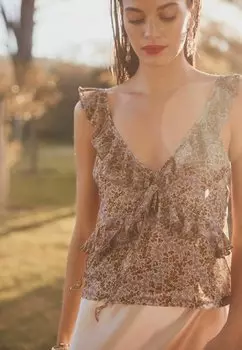 Топ RUFFLE REGULAR FIT Next, цвет lilac ditsy