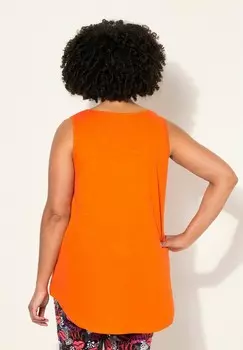 Топ RUNDHALS KNOPFLEISTE SAUM HINTEN LNGER Angel of Style, оранжевый