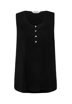 Топ RUNDHALS KNOPFLEISTE SAUM HINTEN LNGER Angel of Style, черный