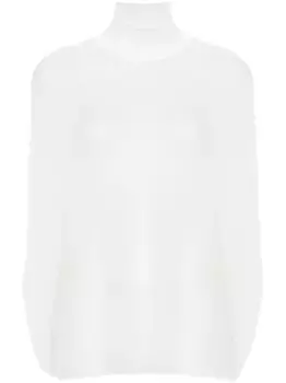 Топ рыхлой вязки с высоким воротником Fabiana Filippi, белый