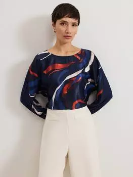 Топ с абстрактным принтом alora Phase Eight, темно-синий