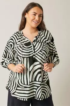 Топ с абстрактным узором в виде завитков Evans, черный