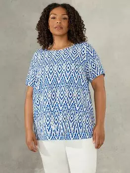 Топ с ацтекским принтом Live Unlimited Curve, синий