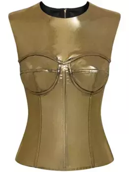Топ с эффектом металлик DOLCE & GABBANA, золотой