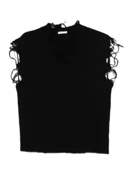 Топ с эффектом потертости Haikure, черный