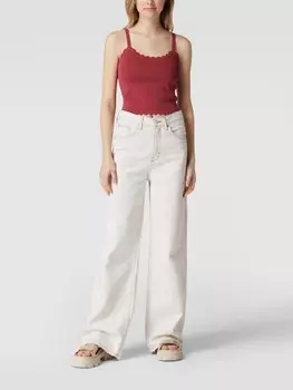 Топ с английской вышивкой Review, вишнево-красный