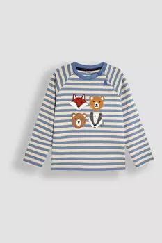 Топ с аппликацией «Друзья из Лесной страны» Jojo Maman Bb, синий