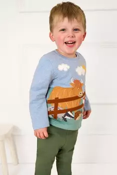 Топ с аппликацией в деревенском стиле Jojo Maman Bb, синий