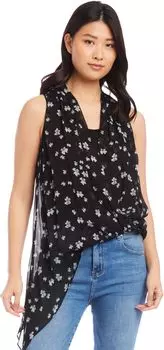 Топ с асимметричным подолом Karen Kane, цвет Print