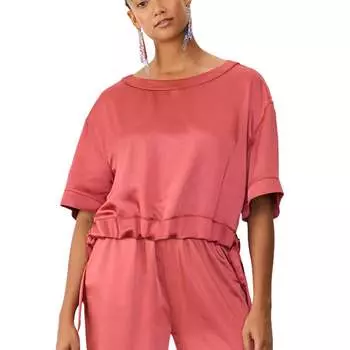 Топ с атласной лентой в цвете Cassis GSTQ