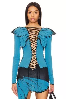 Топ с бабочкой 1Xblue, синий