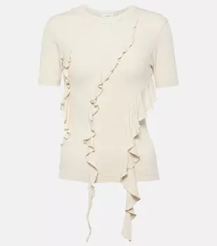 Топ с бахромой Acne Studios, бежевый