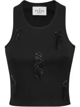 Топ с бахромой Philipp Plein, черный