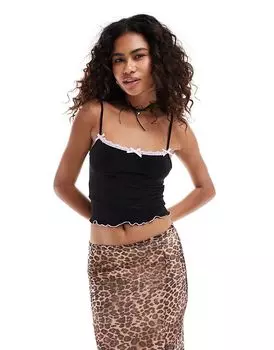 Топ с бантом черного цвета Daisy Street